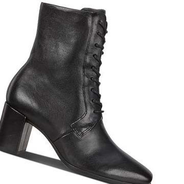 Women's Ecco Shape 60 Squared Lace-up Boots Black | Canada 33YXF